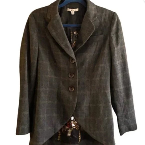 CAbi tuxedo style blazer jacket plaid with cool lining - Picture 13 of 14